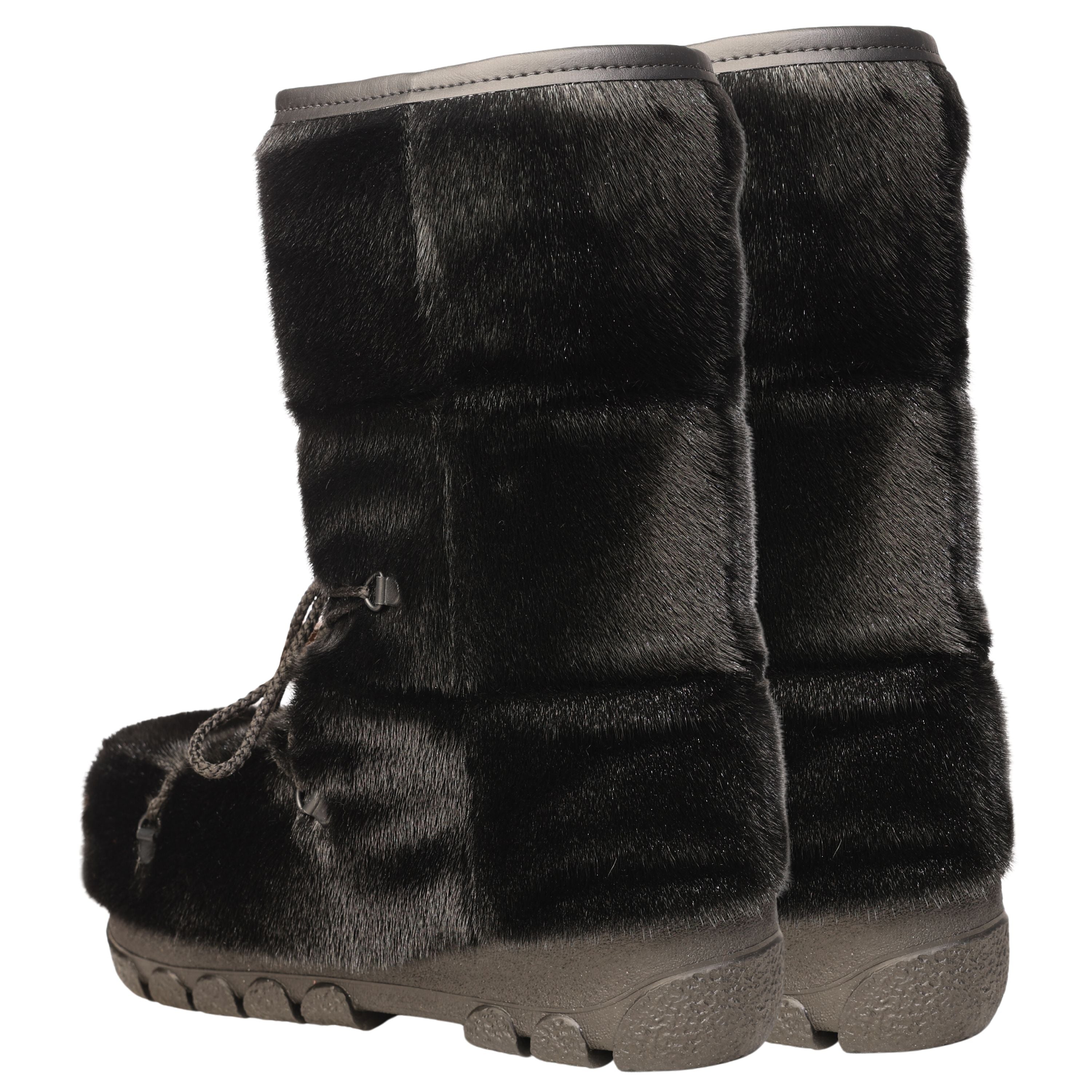 "Checked style" Seal fur boots - Women's