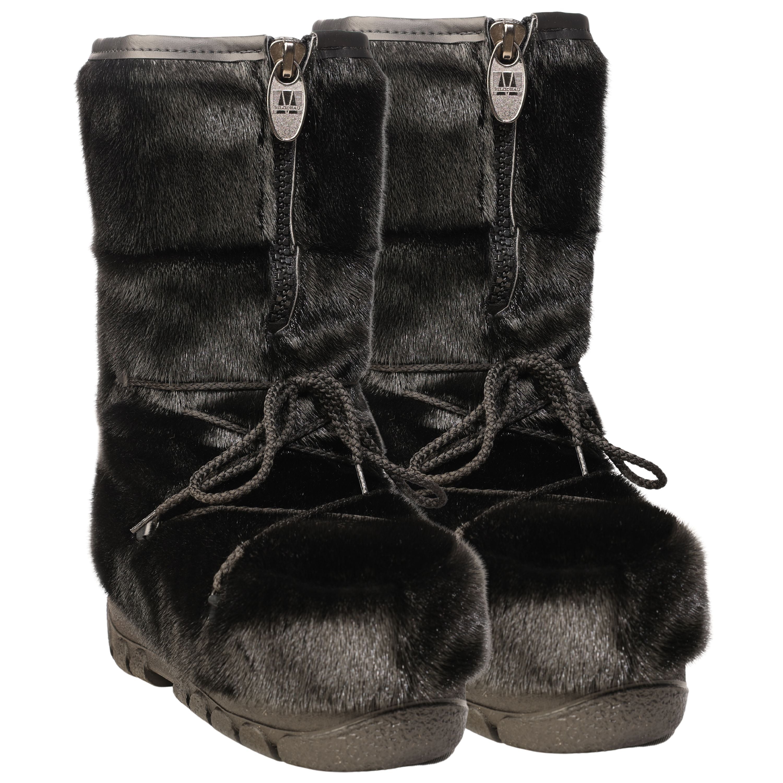 "Checked style" Seal fur boots - Women's