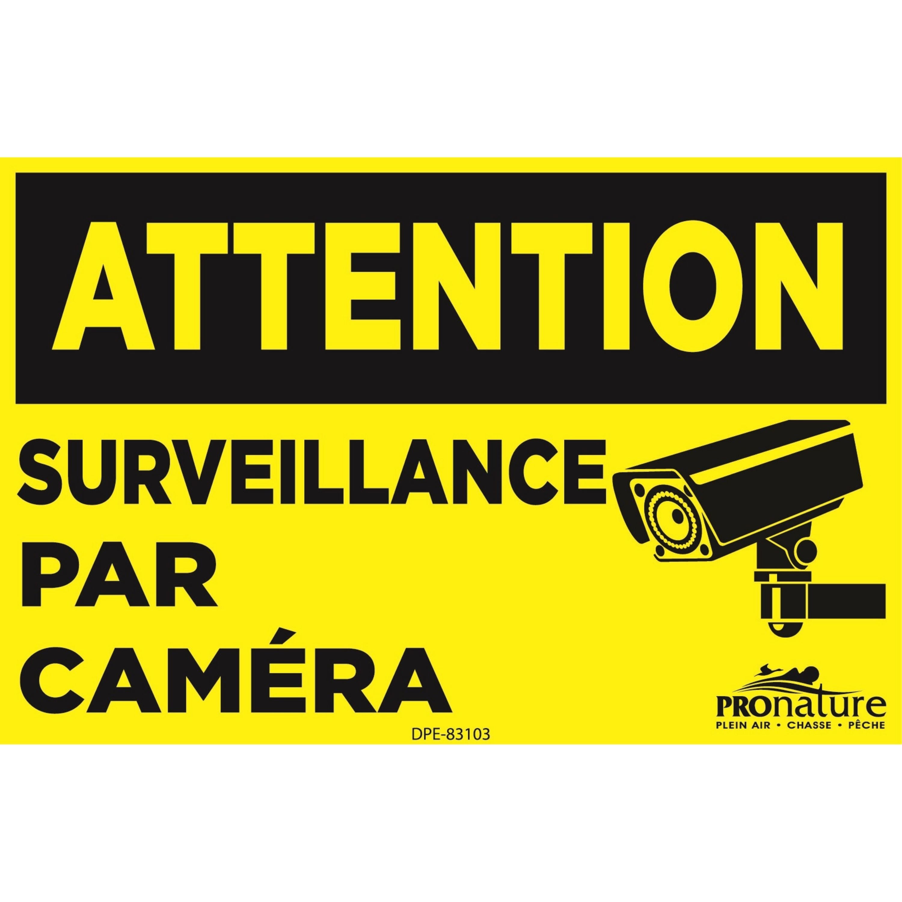 “Attention, surveillance par caméra”, sign