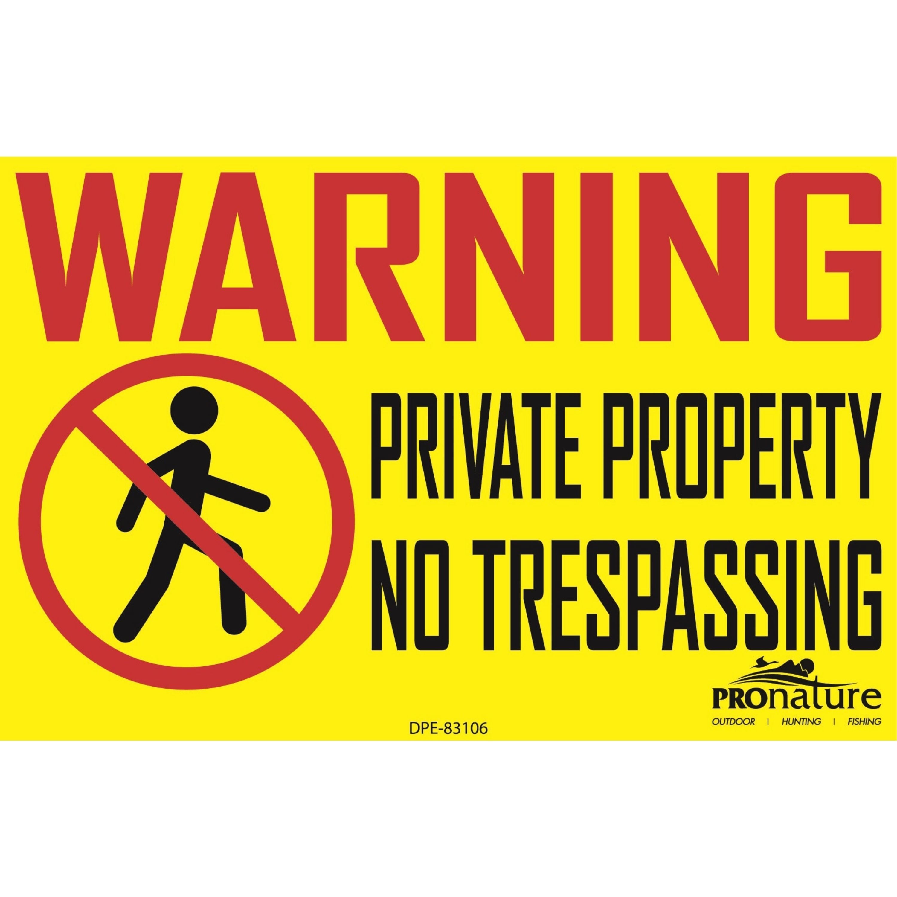 “Warning private property” sign
