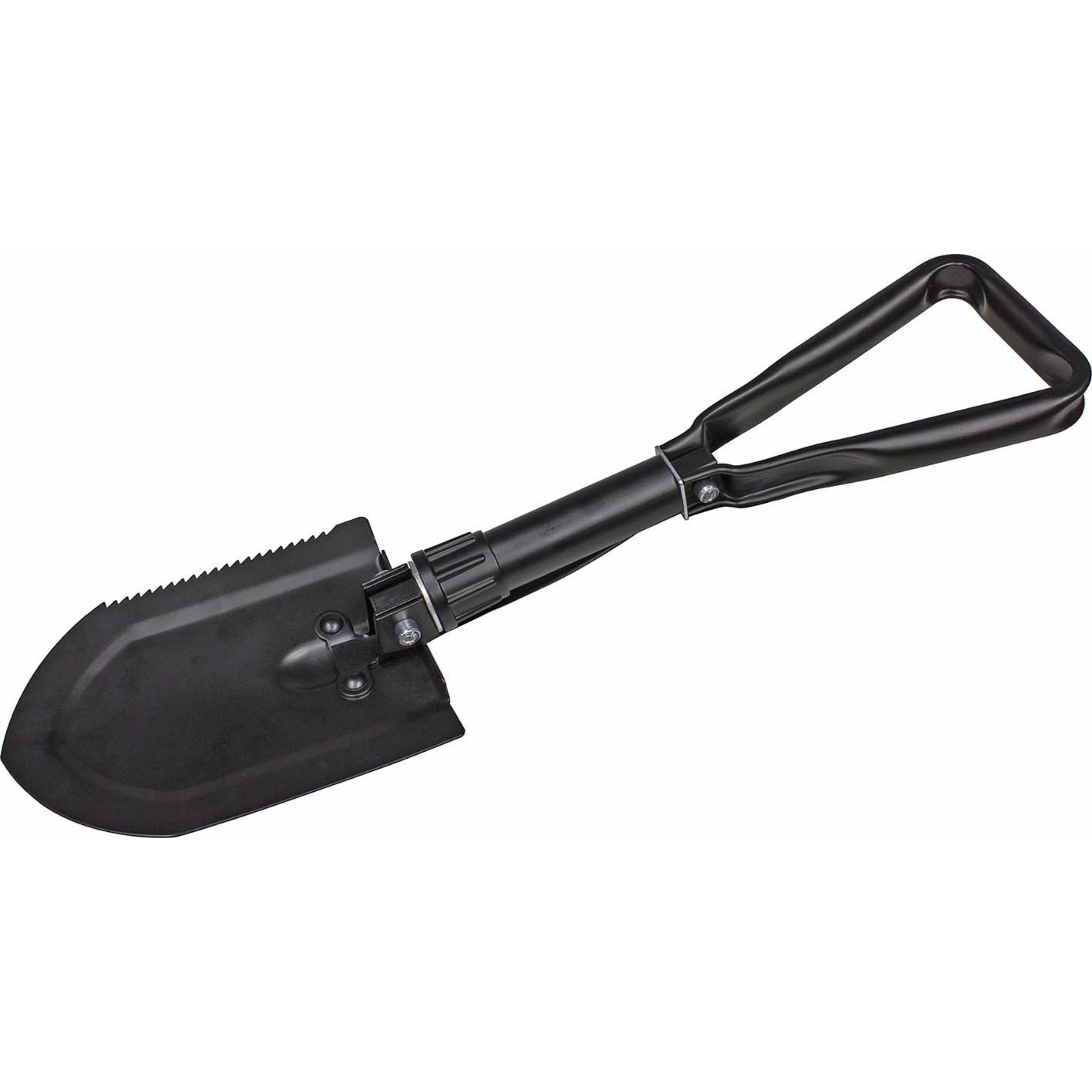 Folding compact shovel with case