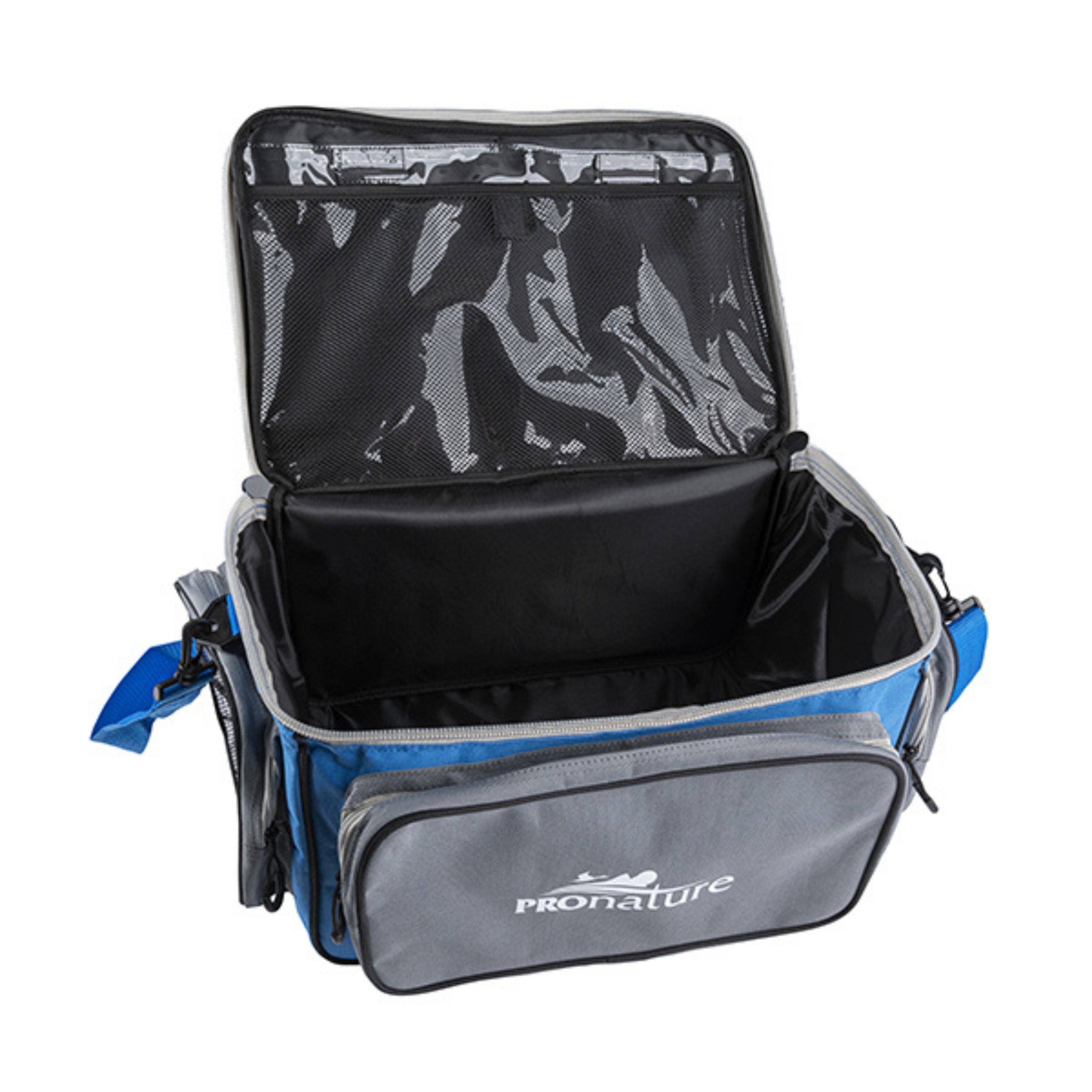 Big format fishing bag with tackle boxes
