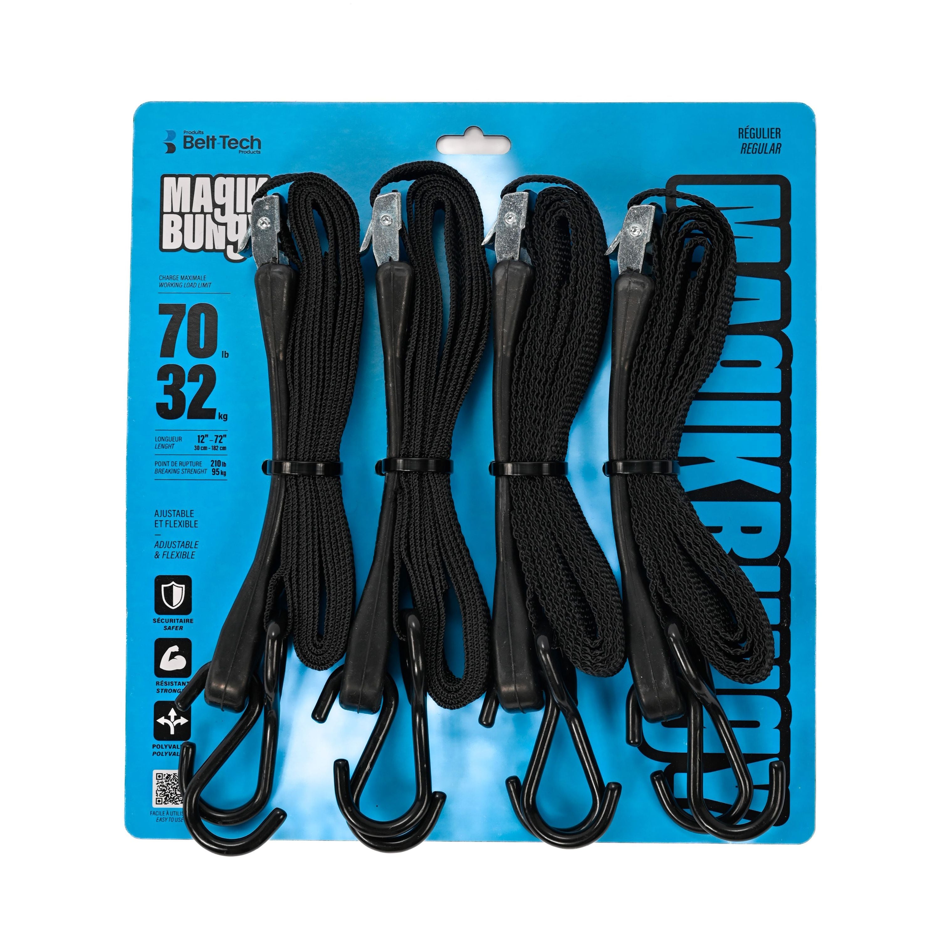 "Magik Bungy" strap 152mm - Regular - 4/pkg