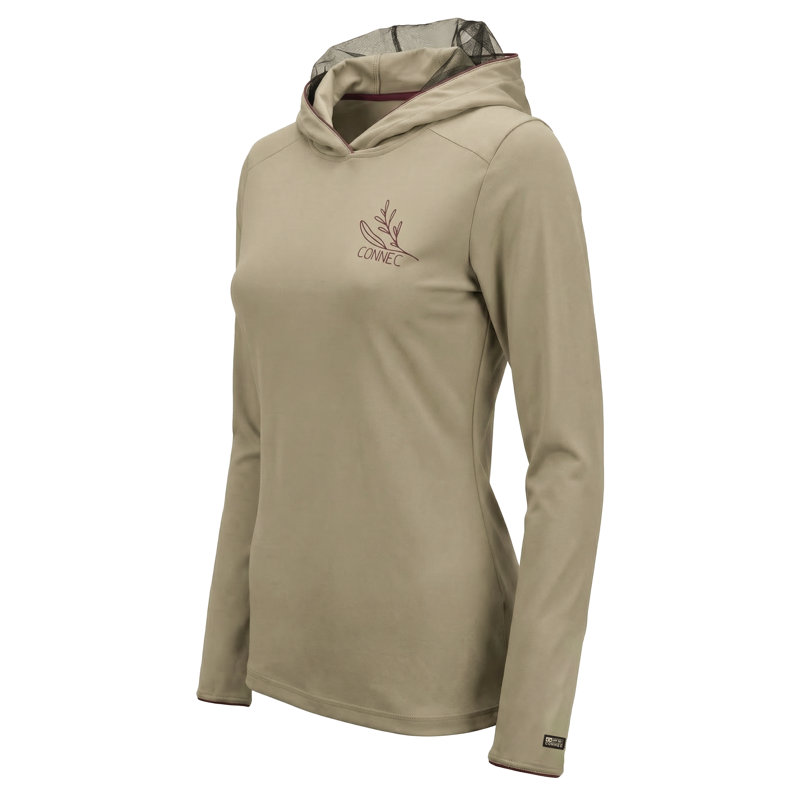 "LT Littoral Plaza Taupe" Hoodie with mosquito net - Women's