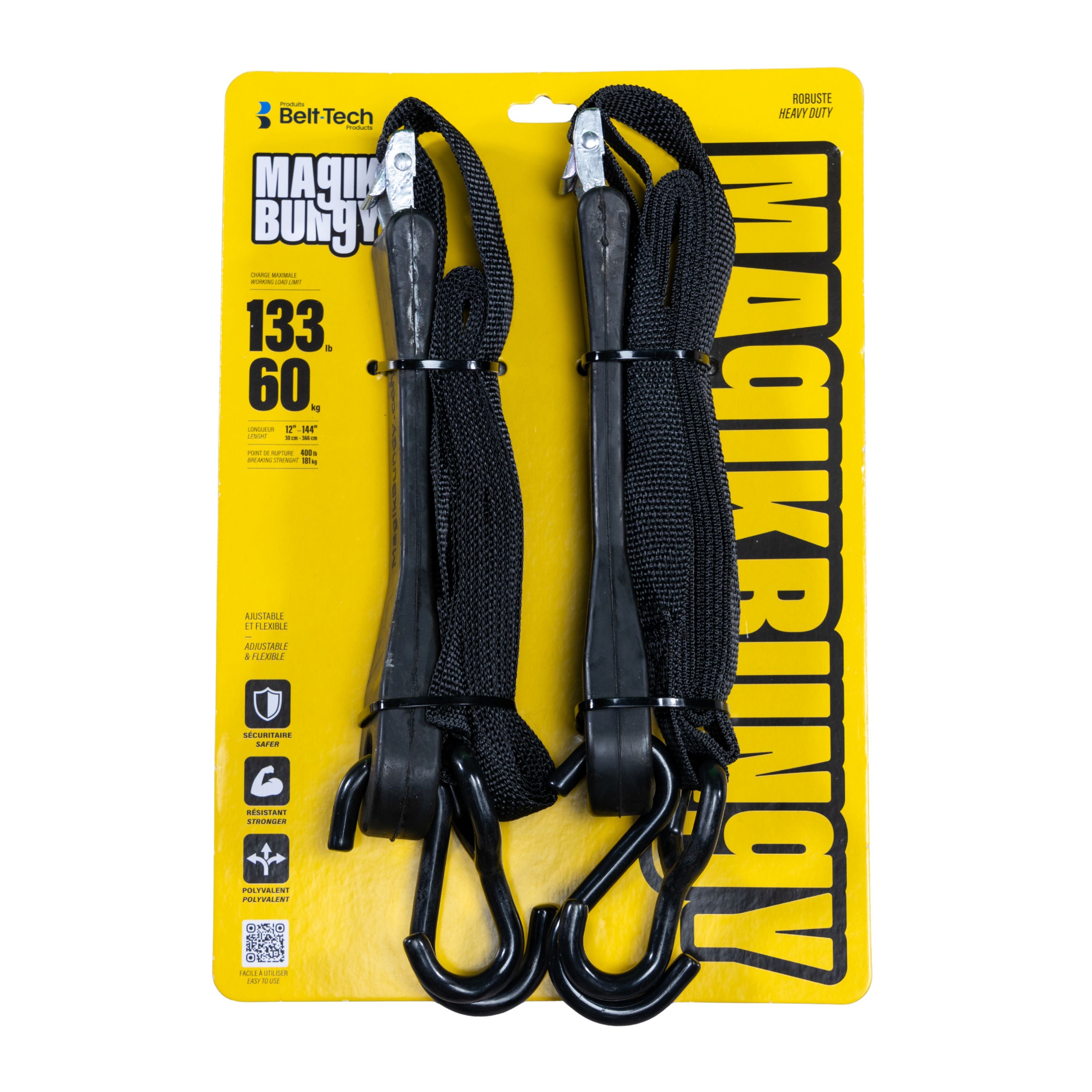 "Magik Bungy" strap 215mm - Heavy duty - 2/pkg