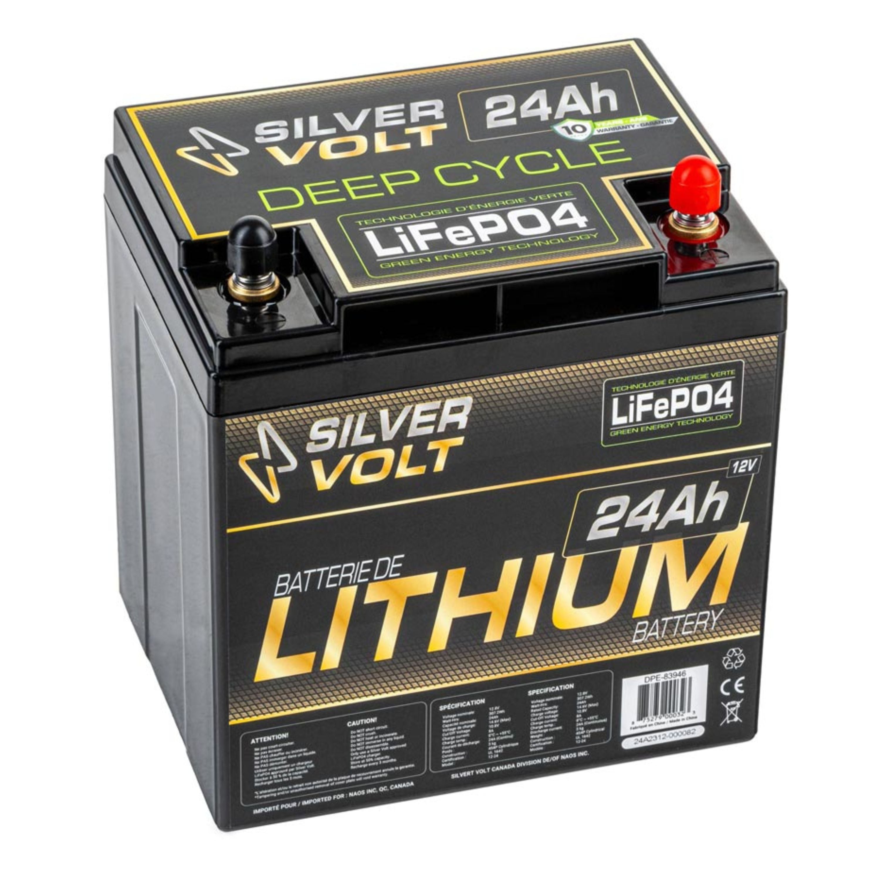 Batterie au lithium rechargeable "LiFePO4" - 24 A