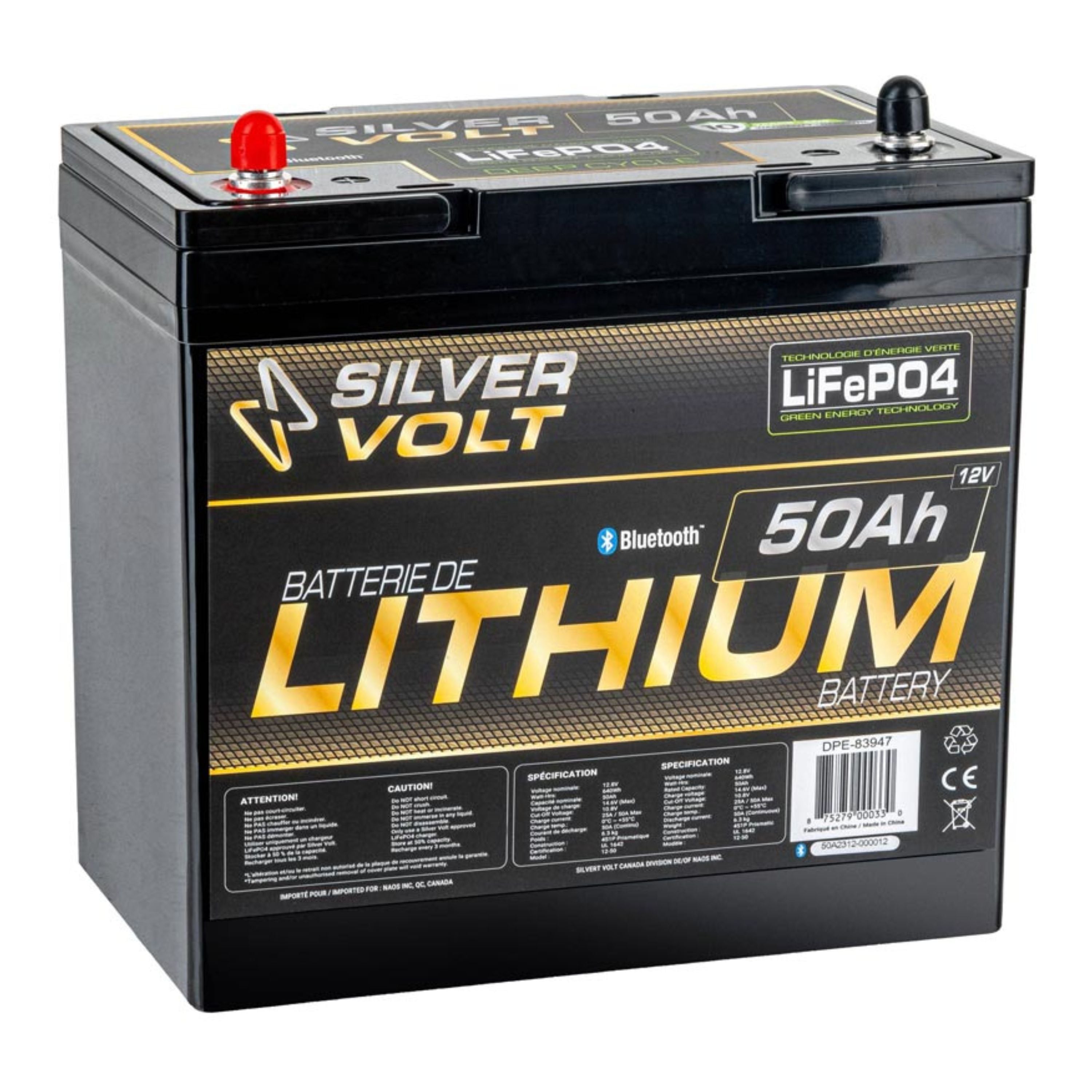 Batterie au lithium rechargeable "LiFePO4" - 50 A