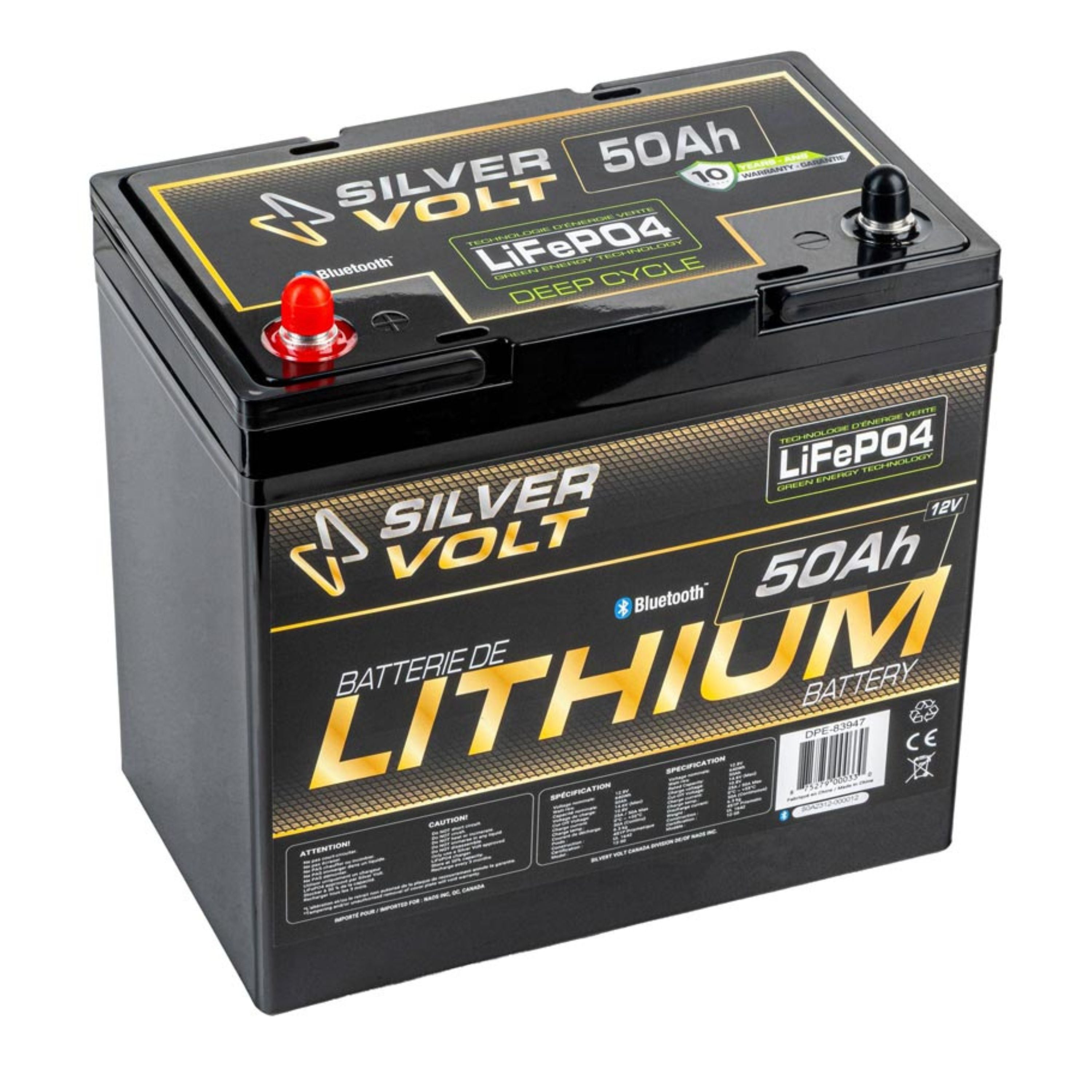 "LiFePO4" Rechargeable Lithium battery - 50 A