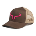 Rancher cap - Brown & beige mesh (Pink)