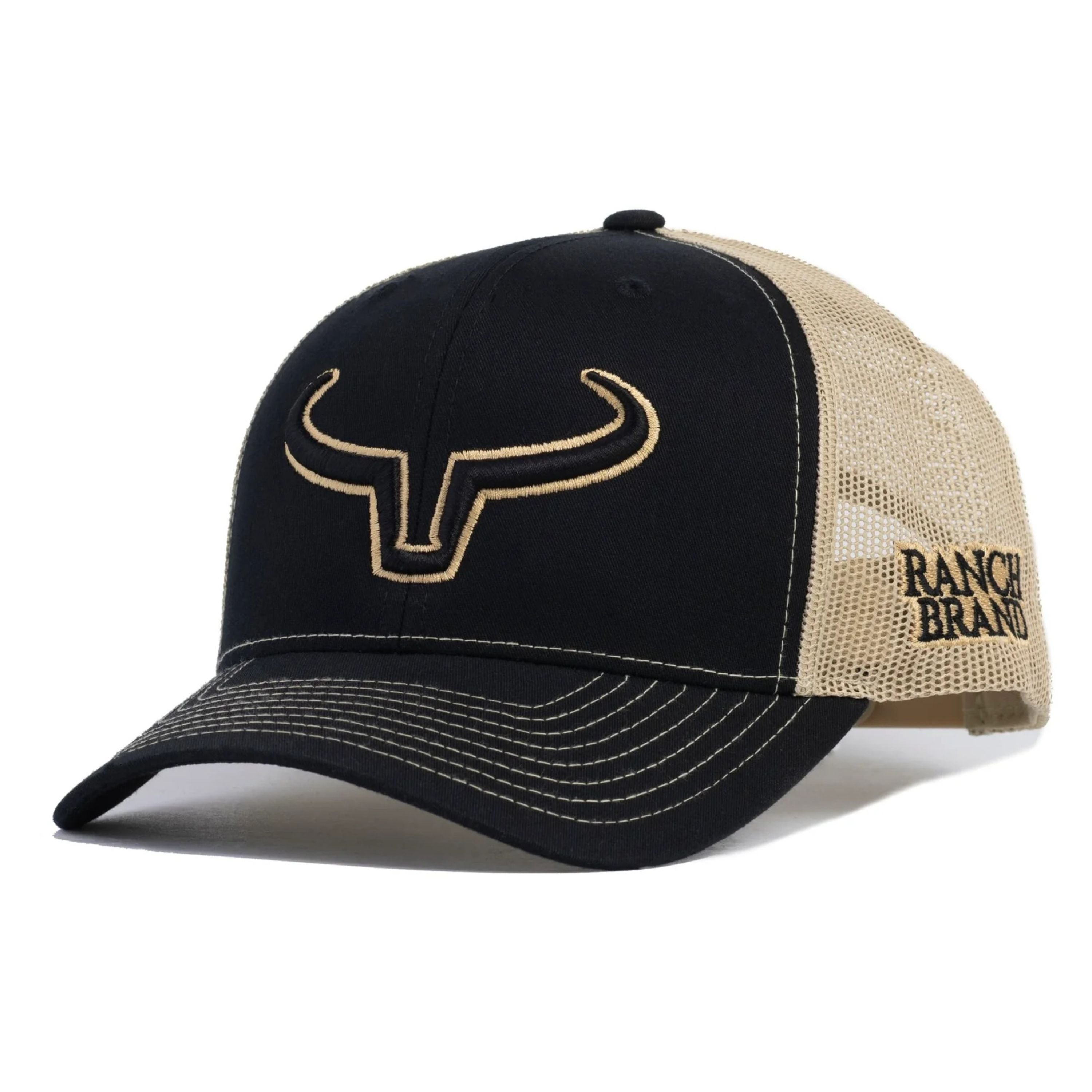 Rancher cap - Black & gold mesh