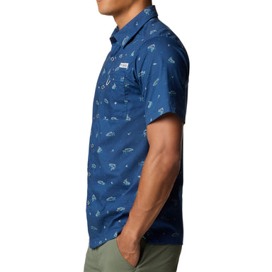 Chemise de pêche homme extérieur bleu chemise à manches Chemise de pêche homme extérieur bleu chemise à manches