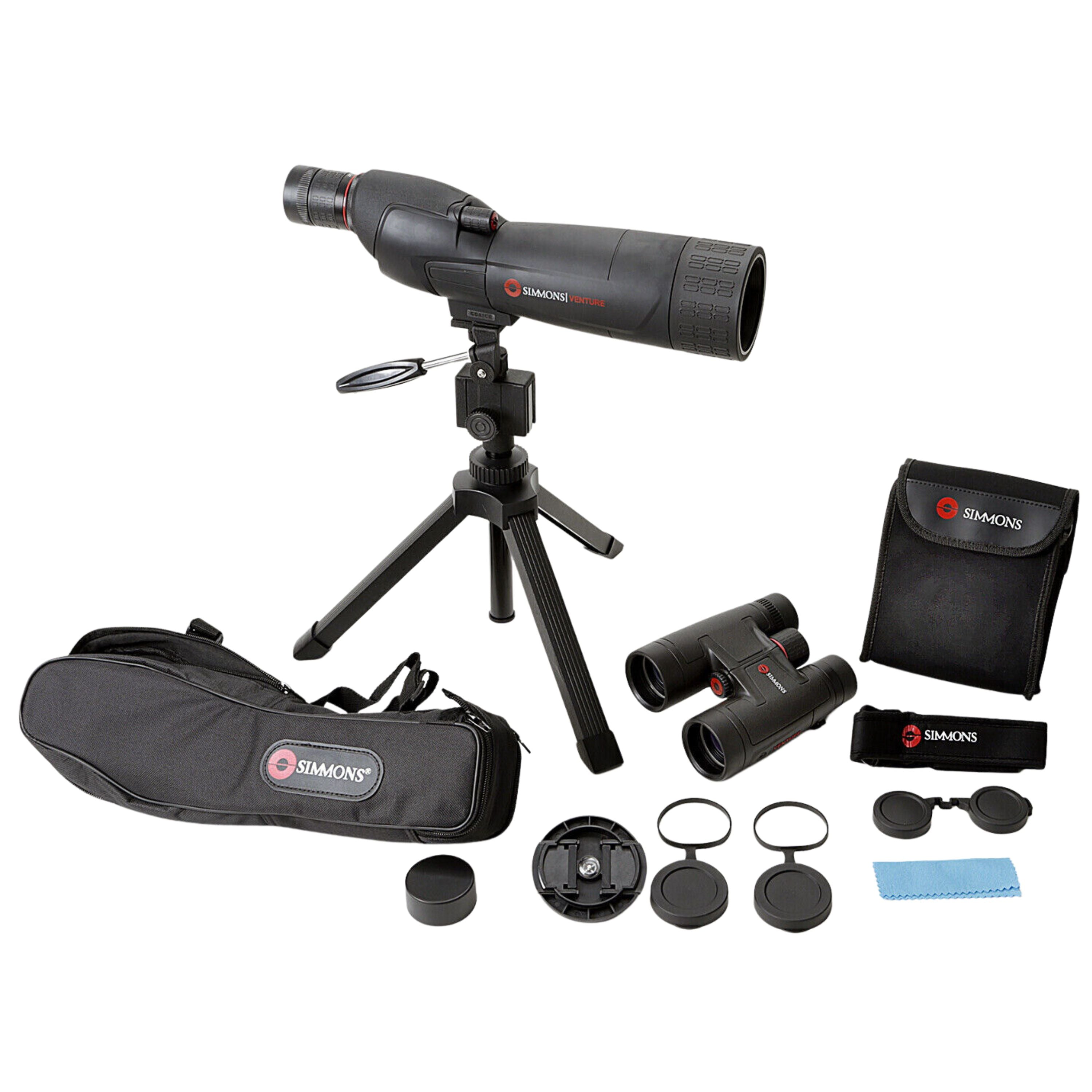 Combo jumelles 10x42 mm et lunette d’observation "Venture"||10x42 mm Binocular and "Venture" Spotting scope combo