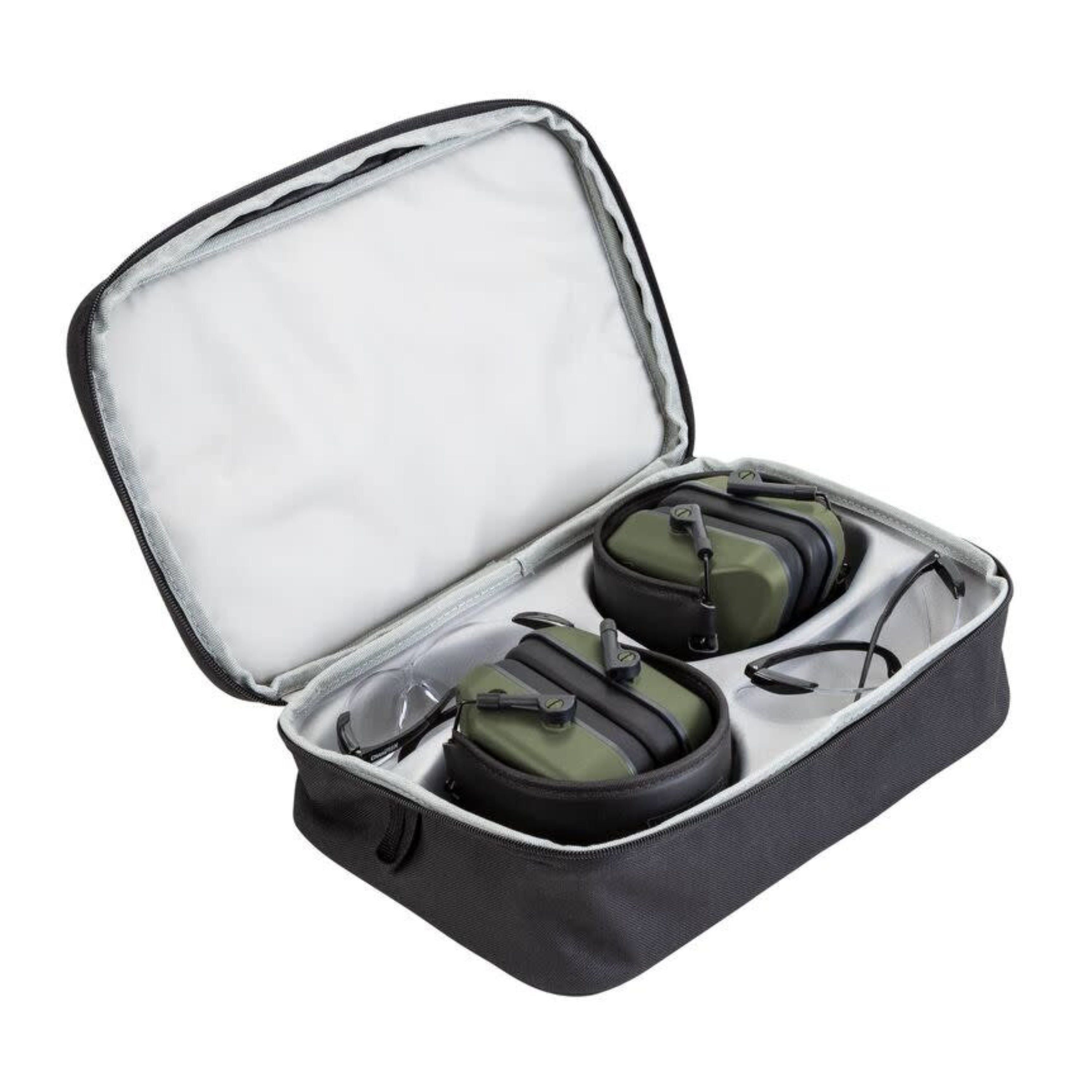 "Vanquish" Safety earmuffs and protective goggles pac