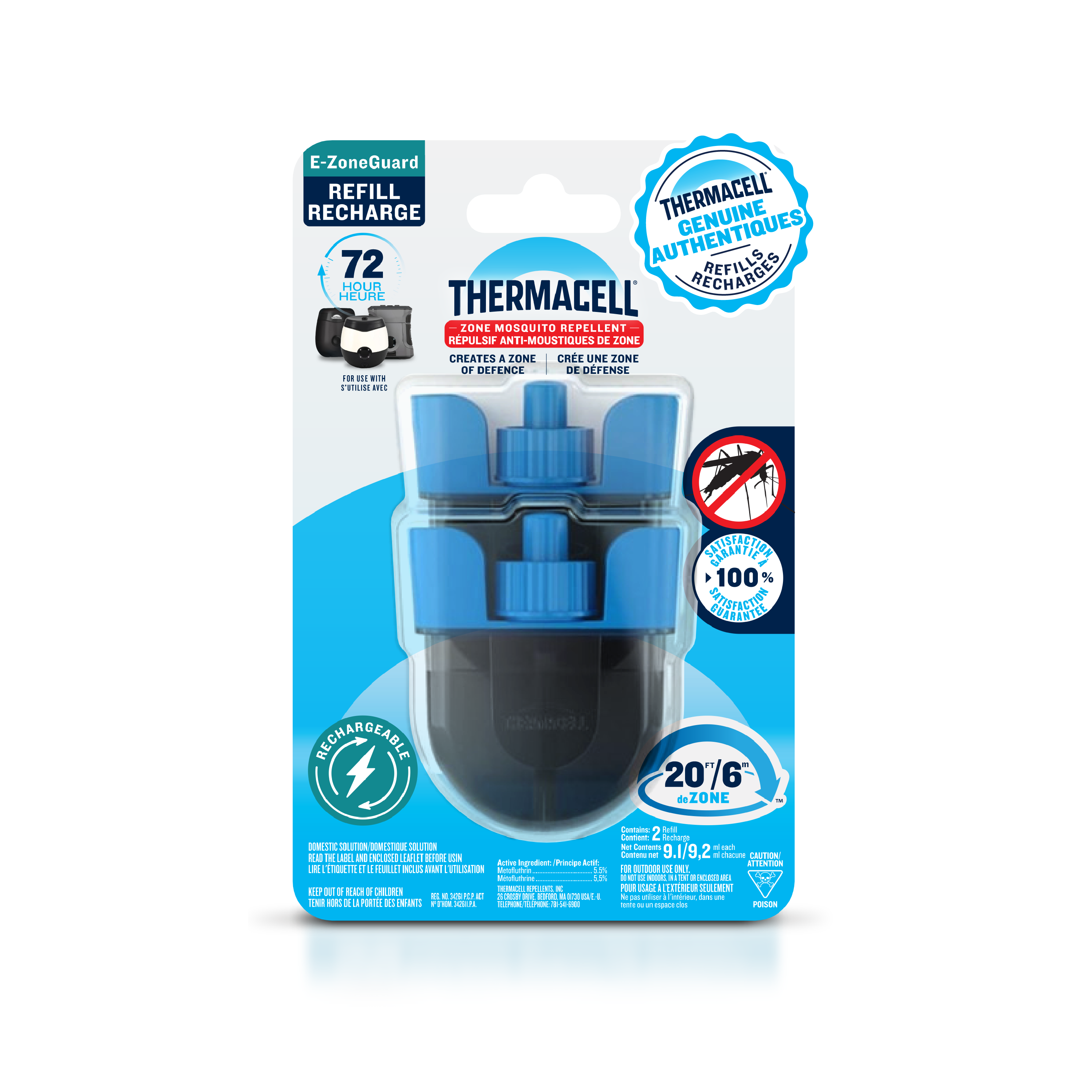Thermacell E-ZoneGuard Rechargeable Mosquito Repellent Refill 72-Hour Pack
