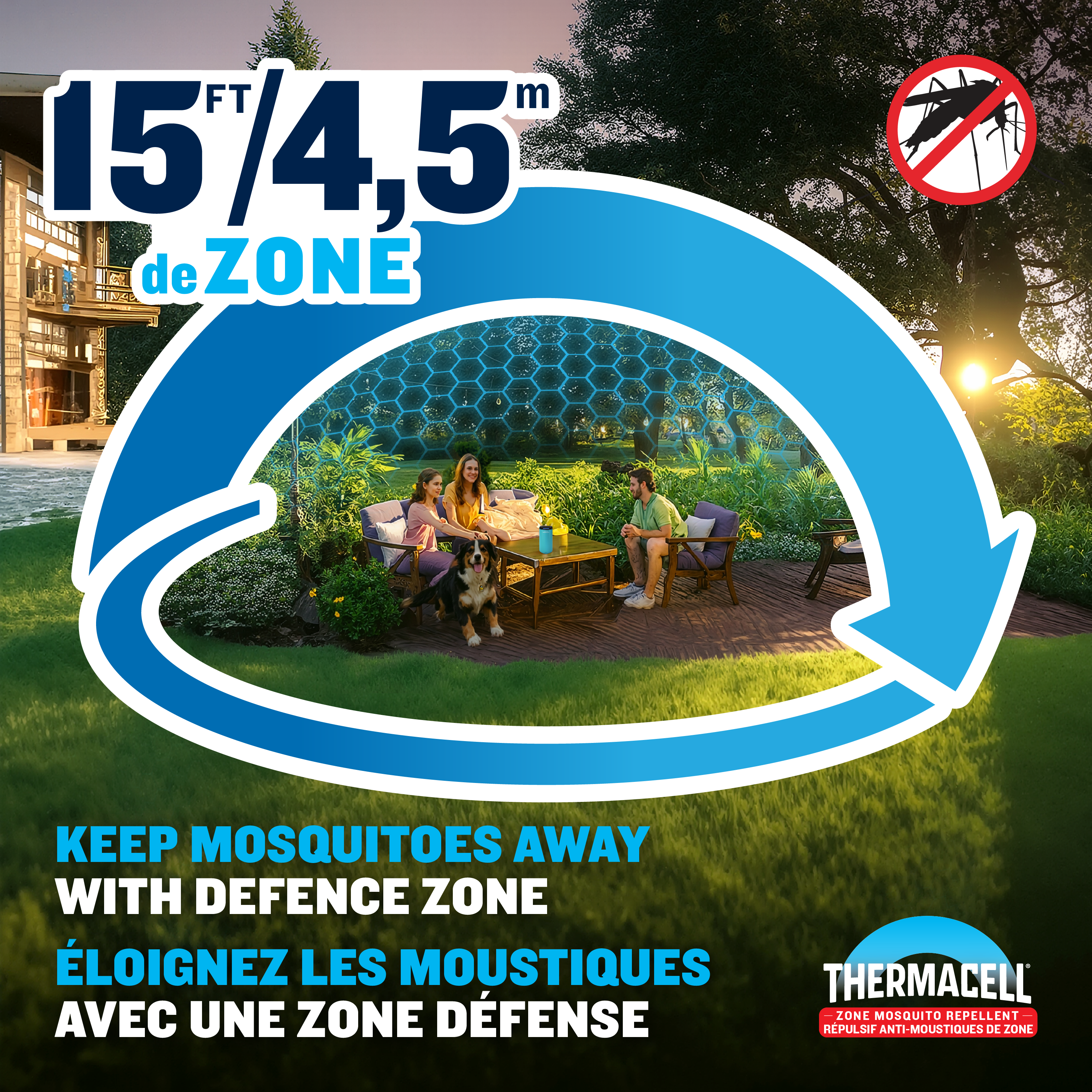 Répulsif à moustiques alimenté par combustible Fuel‑ZoneGuard Base