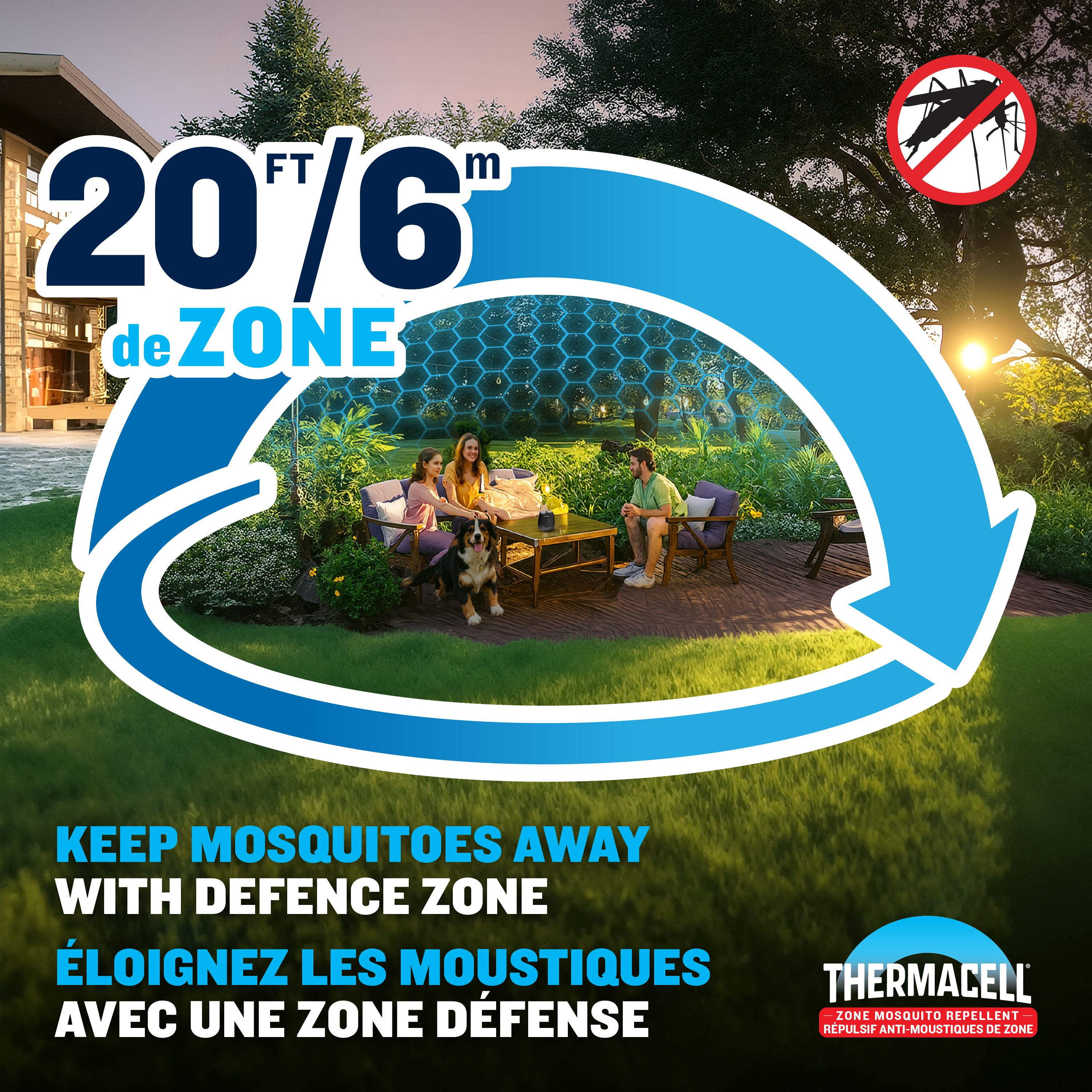 " E-ZoneGuard Patio+" Rechargeable Mosquito Repeller