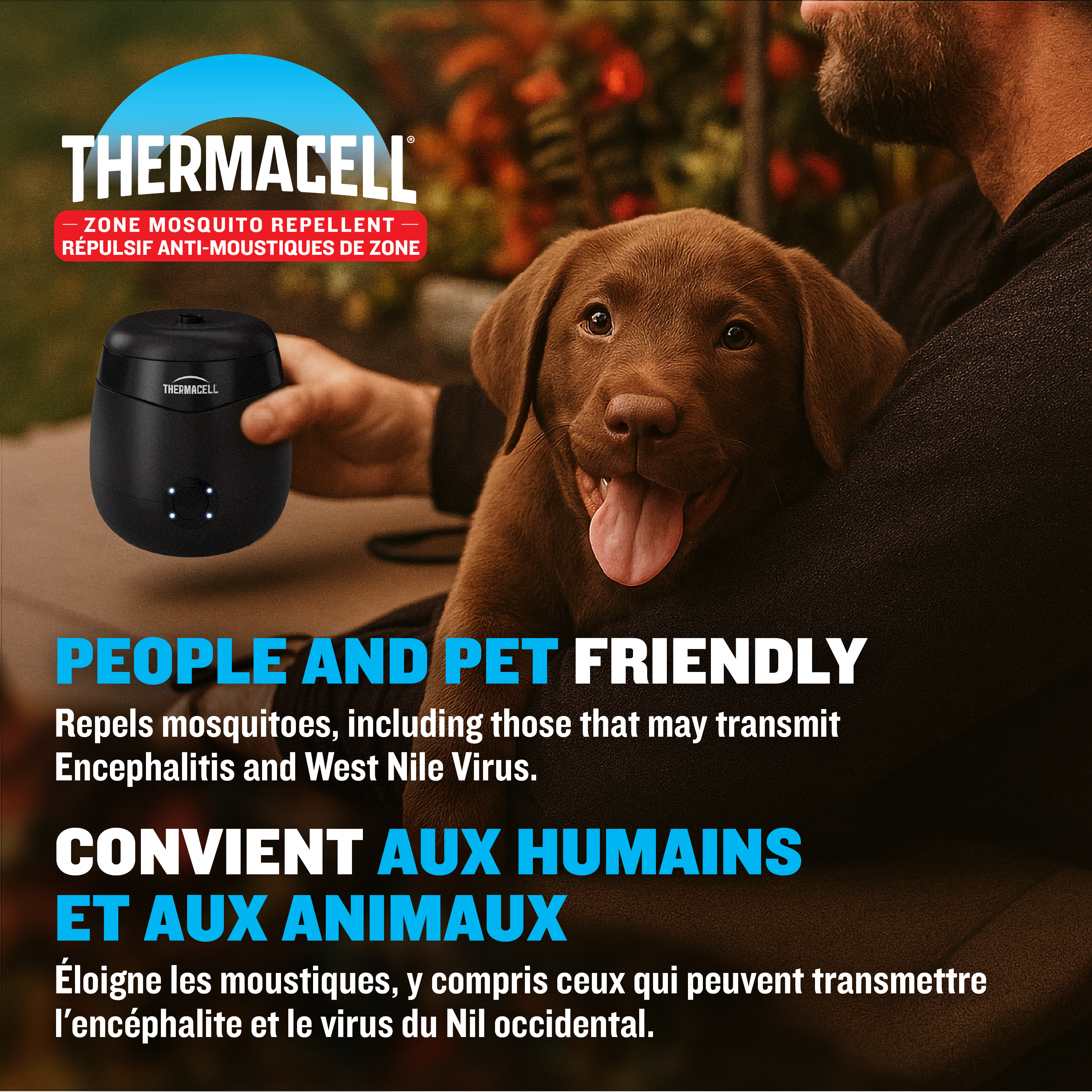 " E-ZoneGuard Patio+" Rechargeable Mosquito Repeller