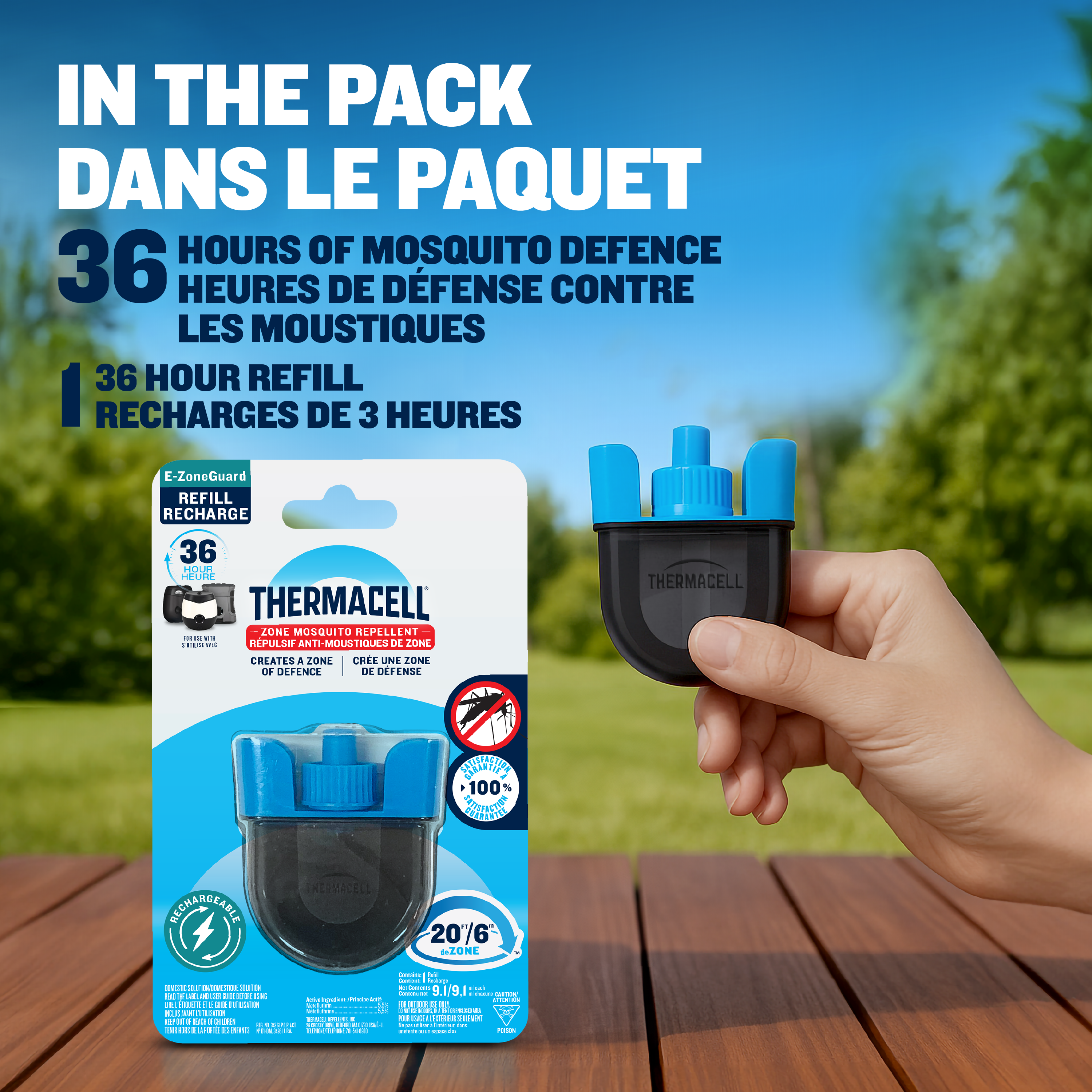 Thermacell E-ZoneGuard Rechargeable Mosquito Repellent Refill 36-Hour Pack