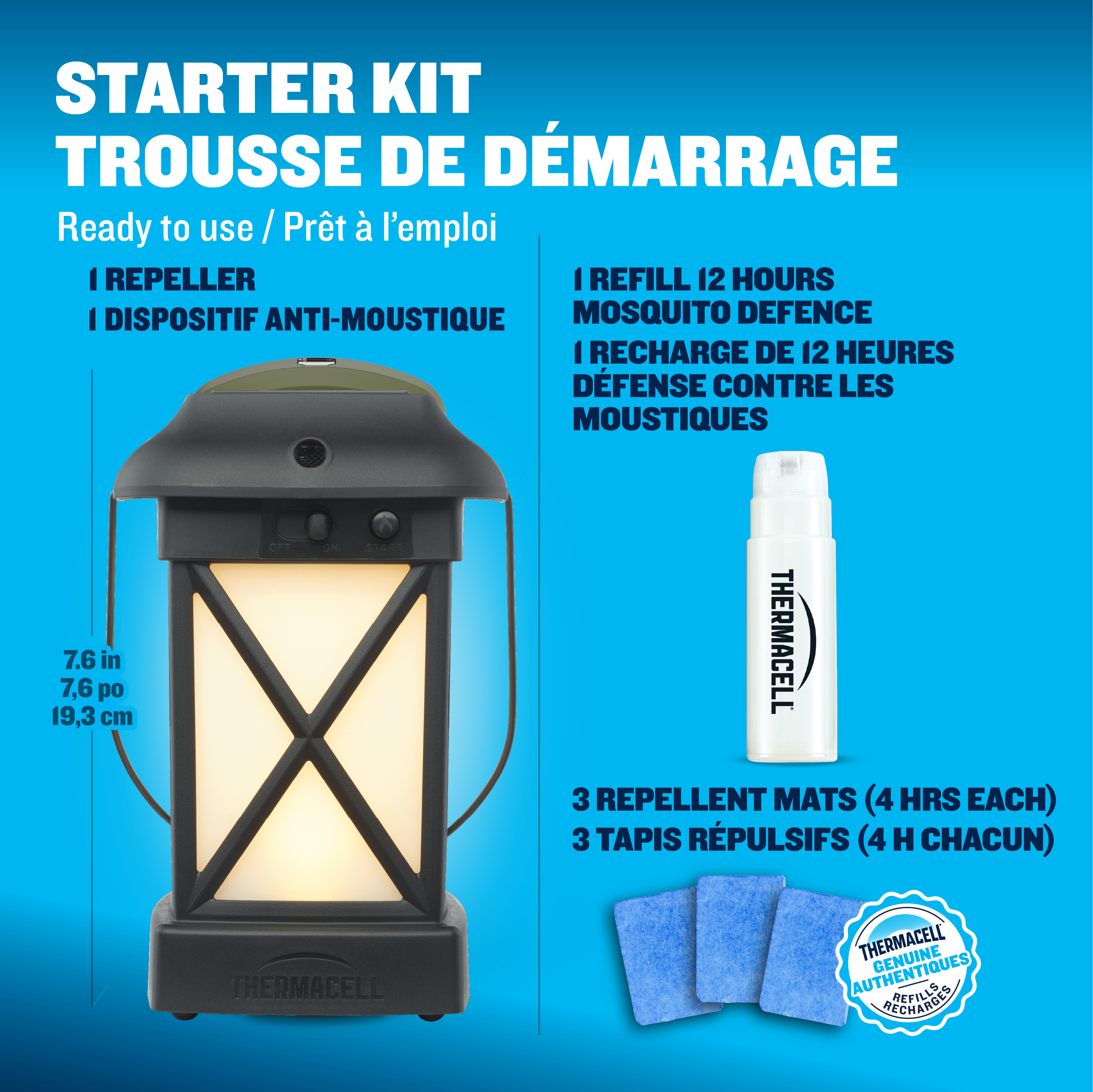 Thermacell Fuel-ZoneGuard Glow Fuel Powered Mosquito Repeller + Lantern