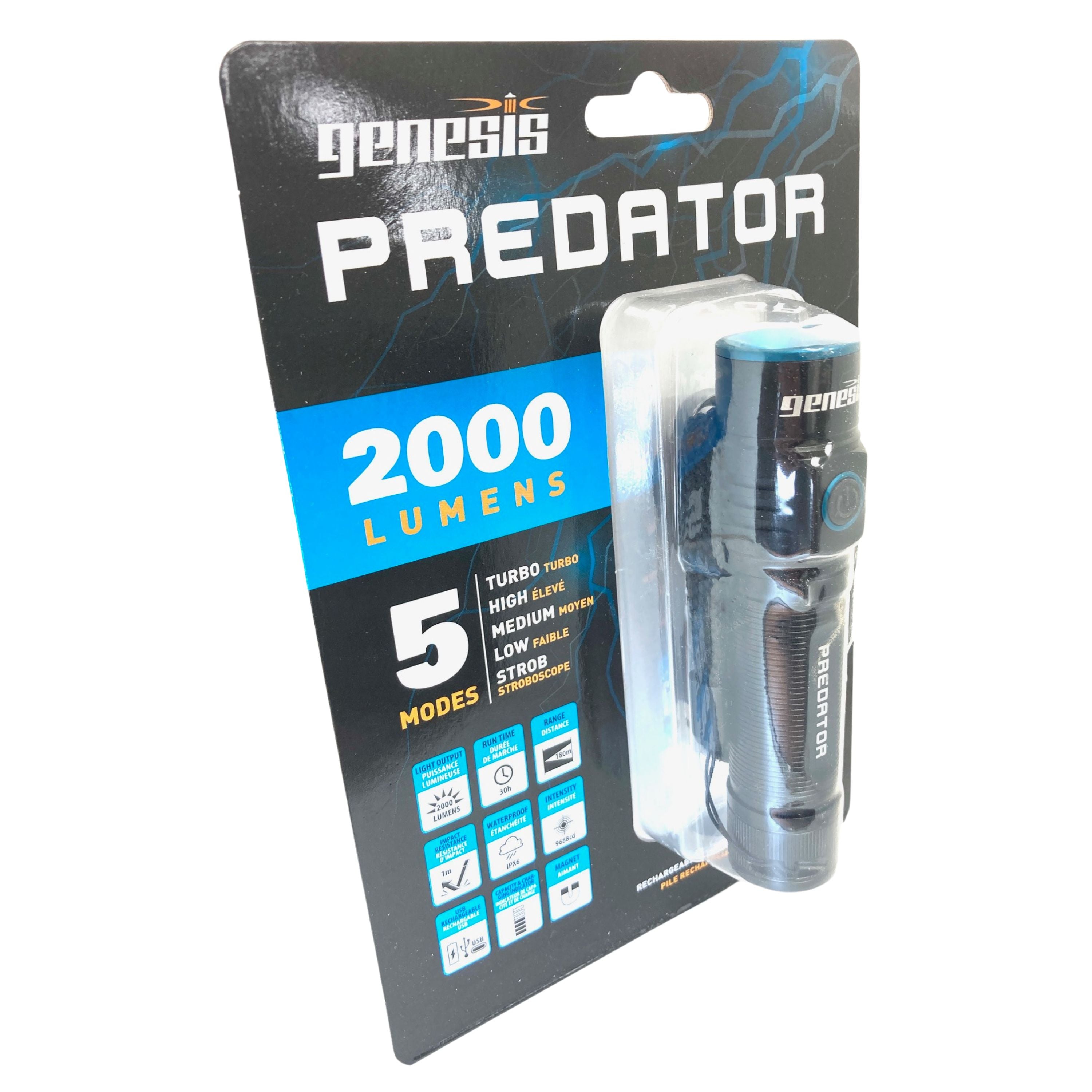 "Predator 2000" Rechargeable flashlight