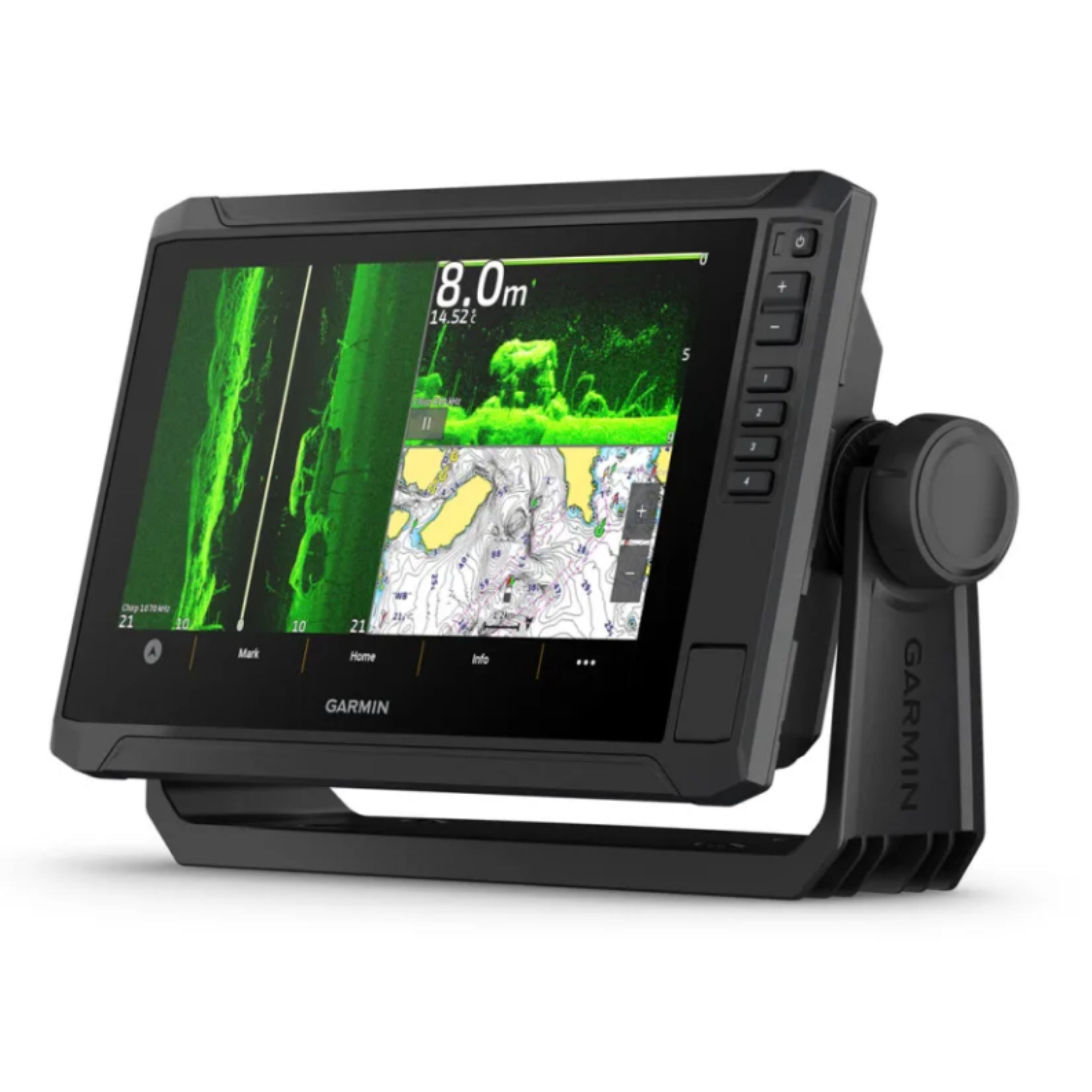 « Echomap™ UHD2 95CV” chartplotter, with GT56UHD-TM transducer