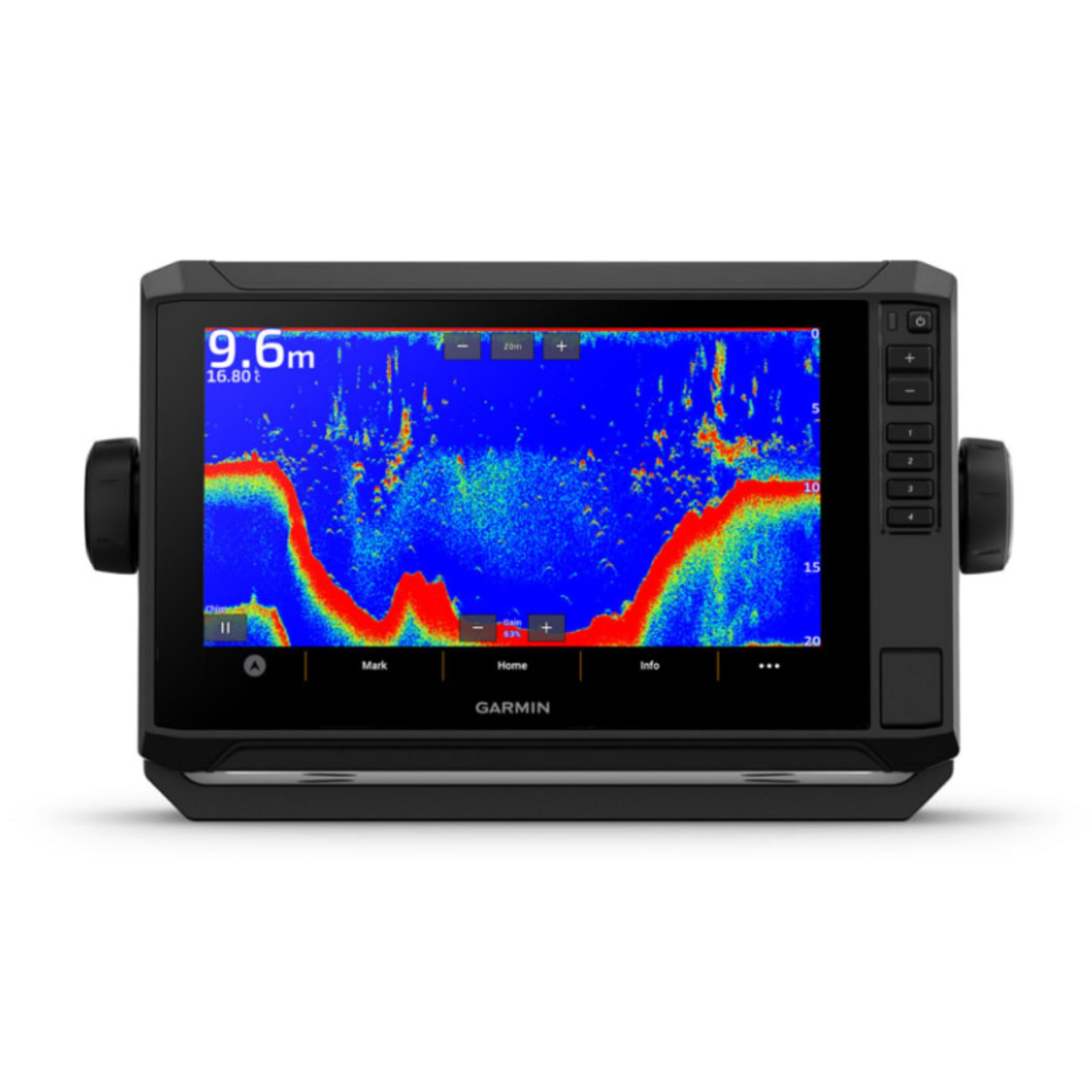 « Echomap™ UHD2 95CV” chartplotter, with GT56UHD-TM transducer