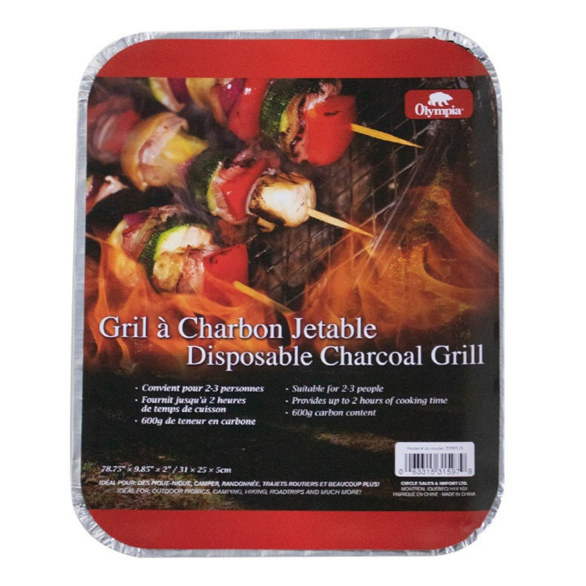 Barbecue JETABLE CHARBON 31x24cm