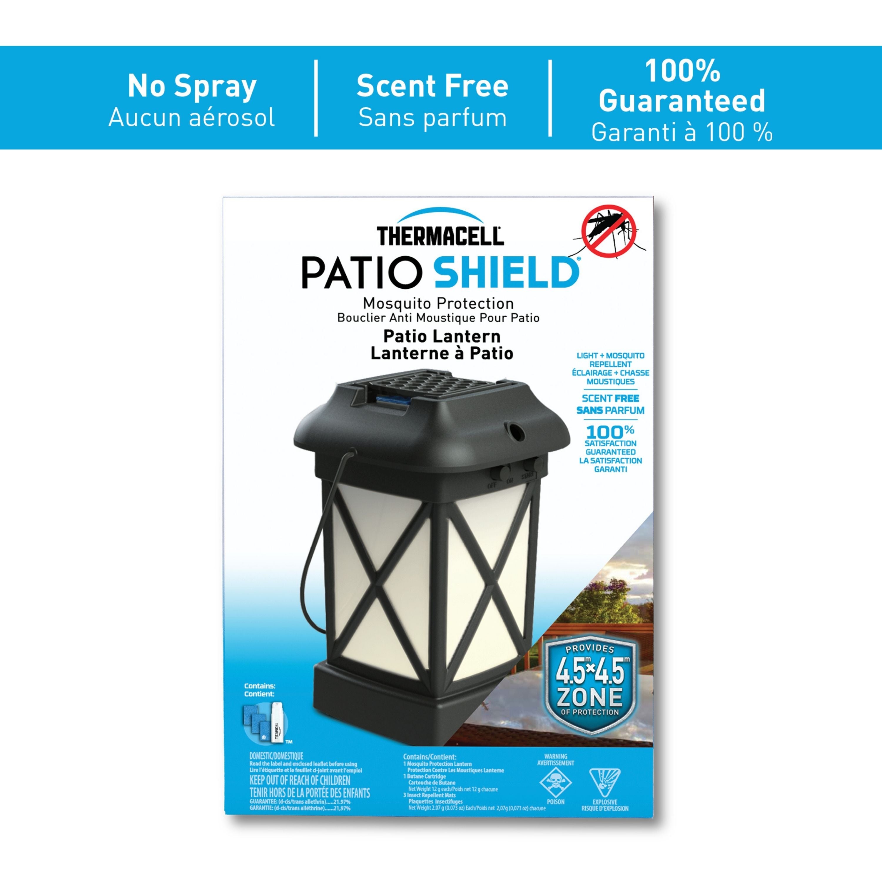 Lanterne "Cambridge Patio Shield" avec répulsif antimoustique||"Cambridge Patio Shield" lantern with mosquito repellent