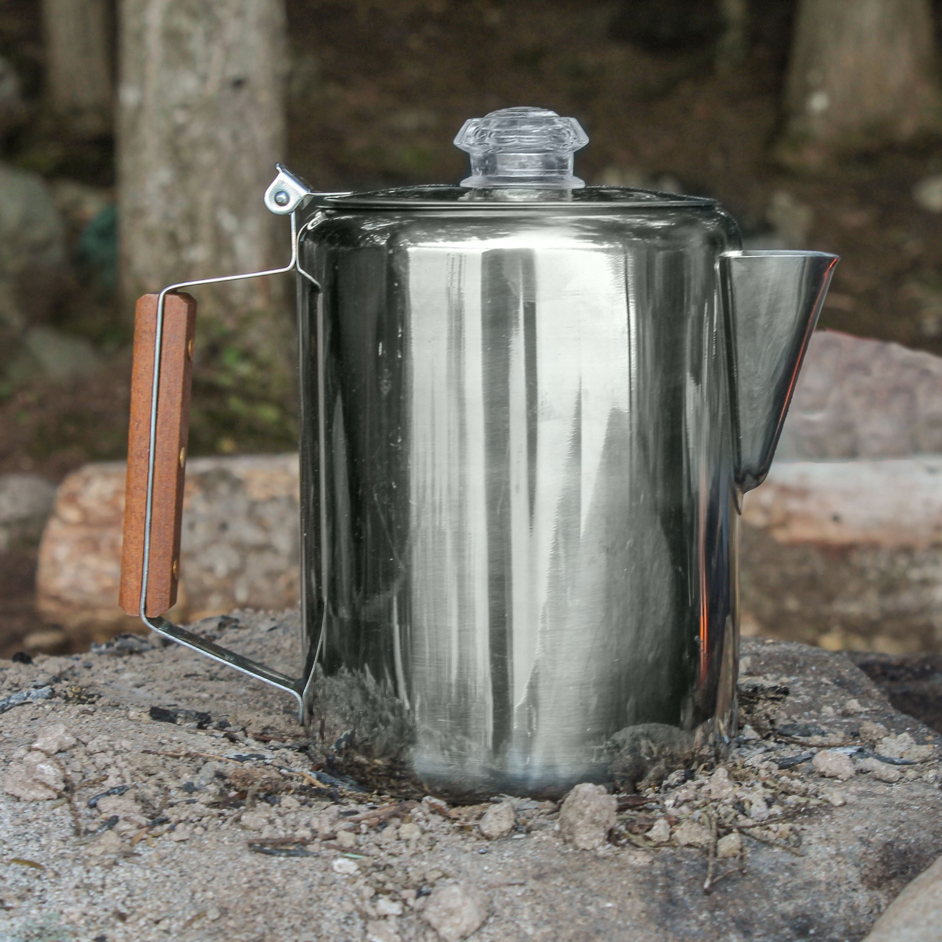 Woods™ - Percolateur à café de camping en acier inoxydable