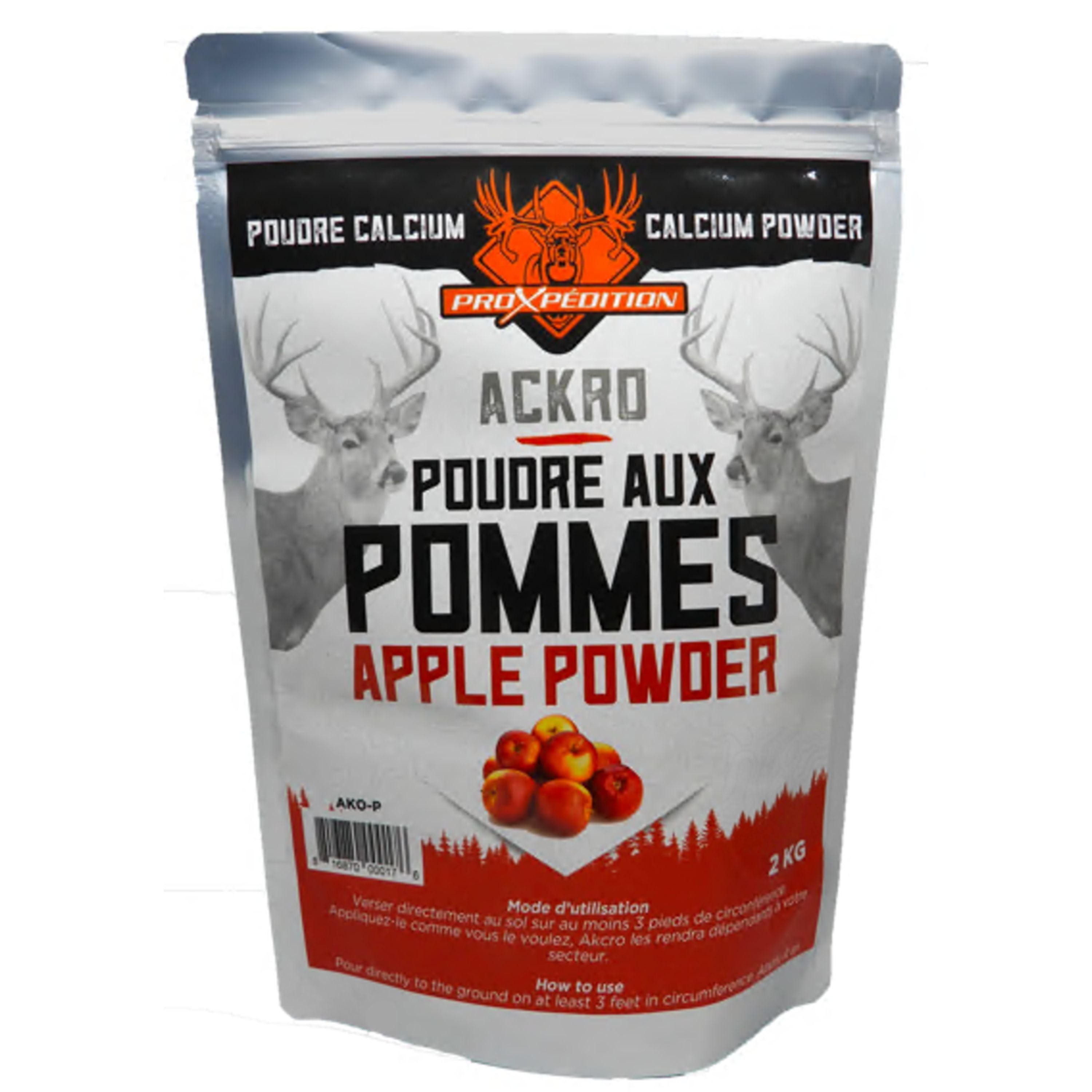 Poudre de calcium vitaminé "Akcro" à saveur de pomme - 2.2kg