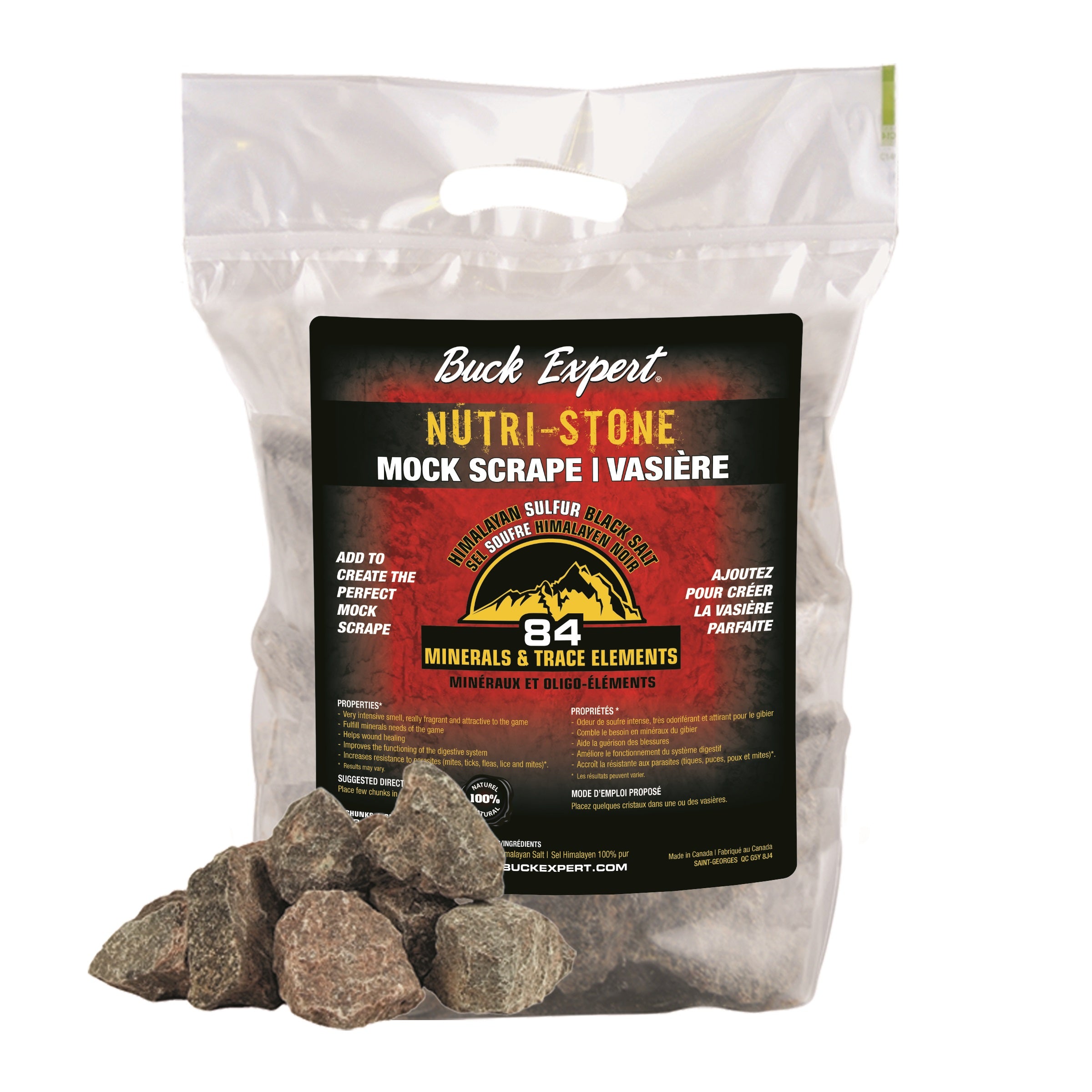 Sel himalayen en roches noires Nutri-Stone - 1.5kg||Himalayan salt Nutri-stoneblack stone - 1.5kg