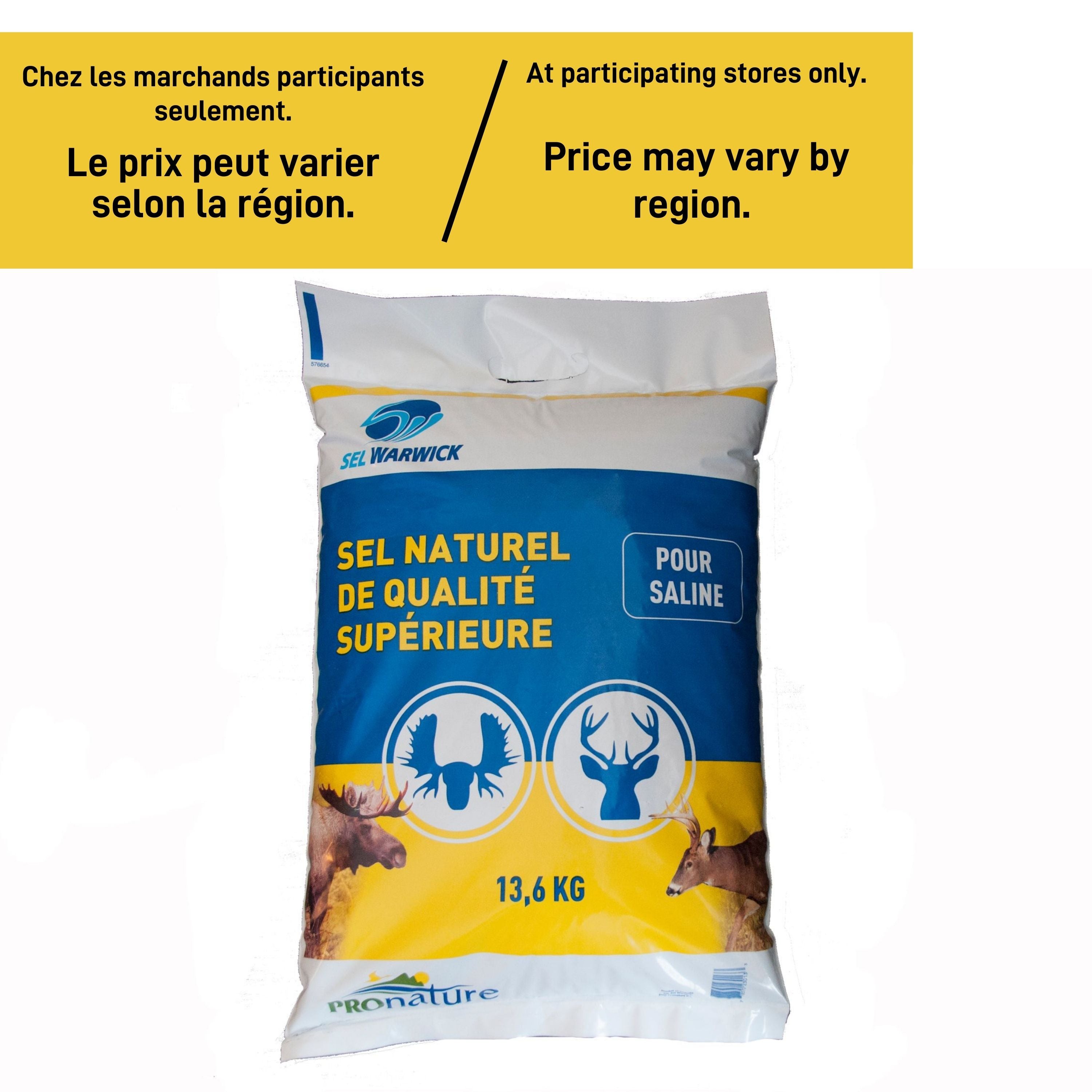 Sel pour saline à saveur naturelle - 13.6 kg||Hunting salt - 13.6 kg